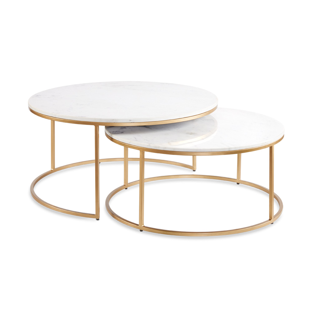 Amelia Nesting Coffee Tables: Gold (set of 2) 